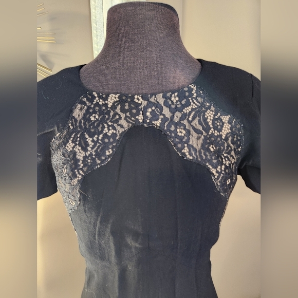 Elegant Black Rebecca Taylor Dress Size 2 - Picture 3 of 8